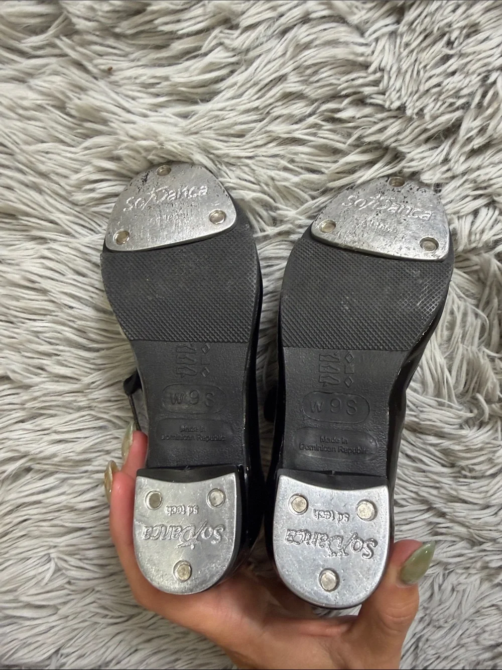 So danca kids Black Mary Jane tap Shoes size 9